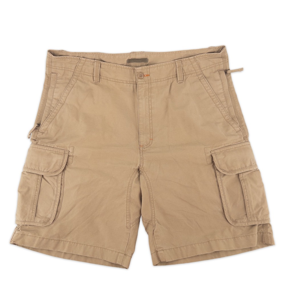 LL Bean Mens 38 Allagash Cargo Shorts Khaki Natural Fit Ripstop Cotton Hiking